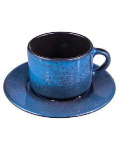Чайная пара Млечный путь фарфор 200 мл синий Борисовская керамика