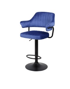 Барный стул Кантри с высокой спинкой синий Эколайн