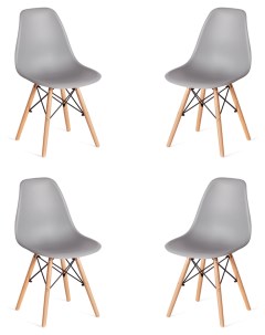 Комплект стульев CINDY 4 шт пластик светло серый Tetchair