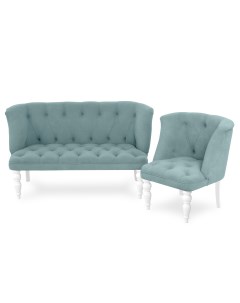 Комплект мягкой мебели Бриджит диван и кресло мятный белый Brendoss