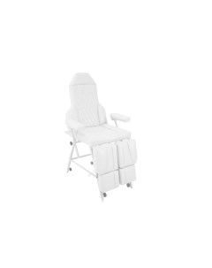 Педикюрное кресло кушетка с регулировкой высоты Оптимал Плюс белое Incwell
