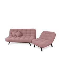 Комплект мягкой мебели Абри диван и пуф розовый Brendoss