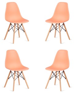 Комплект стульев CINDY 4 шт пластик оранжевый Tetchair