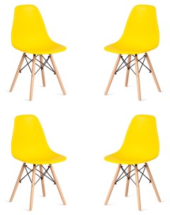 Комплект стульев CINDY 4 шт пластик желтый Tetchair