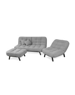 Комплект мягкой мебели Абри Диван кресло и пуф серый Brendoss