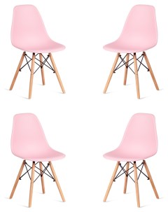 Комплект стульев CINDY 4 шт пластик светло розовый Tetchair
