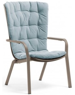 Лаунж кресло пластиковое с подушкой Folio Тортора Голубой Reehouse