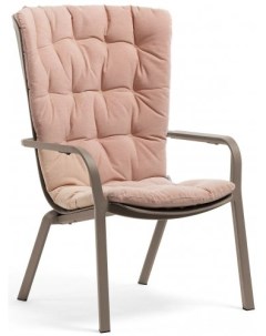 Лаунж кресло пластиковое с подушкой Folio Тортора Розовый Reehouse