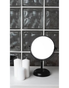 Зеркало косметическое настольное двустороннее 17 см цвет чёрный Swensa