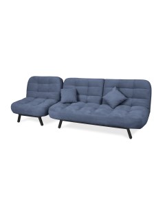 Комплект мягкой мебели диван и кресло Абри синий Brendoss