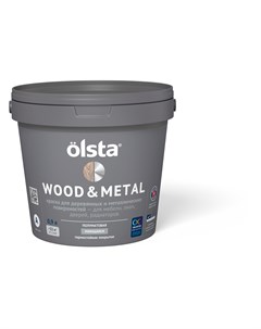 Краска по дереву и металлу Wood metal полуматовая База A 0 9 л Olsta