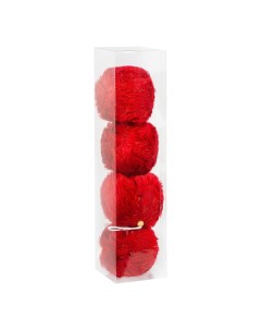 Набор елочных шаров красный 10 см 4 шт Due esse christmas