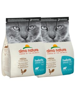 Сухой корм для кошек Adul Cat Holistic Urinary Help с курицей 2 шт по 2 кг Almo nature