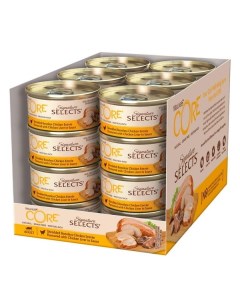 Влажный корм для кошек CORE SIGNATURE SELECTS курица и печень фарш в соусе 24шт по 79г Wellness core