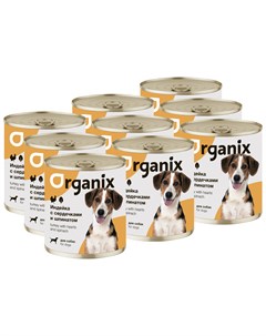 Консервы для собак индейка с сердечками и шпинатом 9 шт по 750 г Organix
