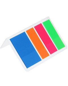 Закладки с клеевым краем пластиковые 25 x 44 мм 4 цвета по 20 листов в блистере МИКС Calligrata