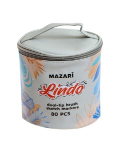Набор двусторонних маркеров для скетчинга Lindo 80 цветов текстильный чехол Mazari