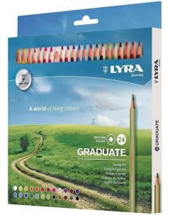 Цветные гексагональные карандаши GRADUATE PERMANENT 24 цветов Lyra