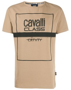 Cavalli class футболка с принтом нейтральные цвета Cavalli class