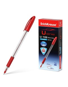 Ручка шариковая U 109 Classic Stick Grip узел 1 0 мм грип чернила красные Erich krause