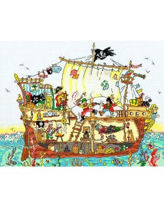 Набор для вышивания крестом Pirate Ship Пиратский корабль арт XCT7 Bothy threads