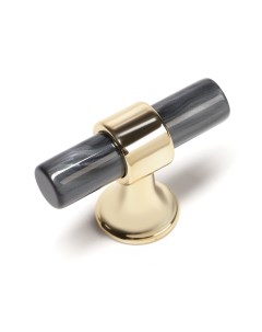 Ручка кнопка pk106 d 12 мм пластик цвет графит золото Cappio