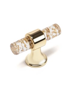 Ручка кнопка pk106 d 12 мм пластик цвет прозрачно золотой золото Cappio