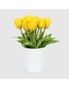 Букет тюльпанов в белом кашпо 10146_x2 28 см Конэко-о