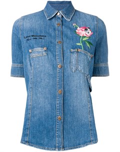 Love moschino джинсовая рубашка с цветочной вышивкой 40 синий Love moschino