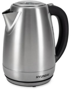 Чайник электрический HYK S8408 1 7л 2200Вт серебристый матовый черный корпус нержавеющая сталь Hyundai