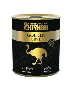 Golden Line Влажный корм консервы для собак со страусом 340 гр Четвероногий гурман