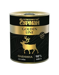 Golden Line Влажный корм консервы для собак с олениной 340 гр Четвероногий гурман
