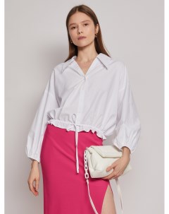 Блузка рубашка на кулиске с длинным рукавом Zolla
