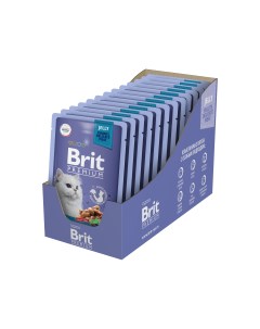 Premium пауч для стерилизованных кошек и котов кусочки в желе Перепёлка 85 г упаковка 14 шт Brit*