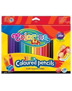 Набор карандашей цветных JUMBO 18 цветов точилка Colorino