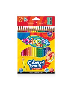Набор карандашей цветных 18 цветов треугольные с точилкой Colorino