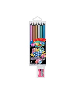 Набор карандашей цветных JUMBO 6 цветов металлик с точилкой Colorino