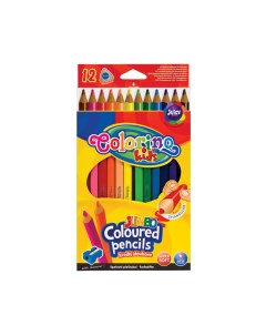 Набор карандашей цветных JUMBO 12 цветов точилка Colorino