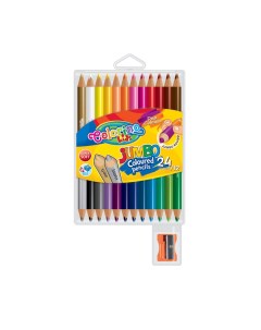 Набор карандашей цветных JUMBO 12 шт 24 цв двухсторонние Colorino