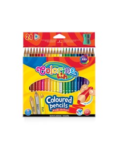 Набор карандашей цветных 24 цветов треугольные с точилкой Colorino