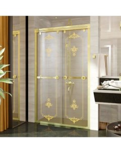 Душевая дверь Лацио 120 золотая стекло с рисунком Radomir