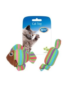 Игрушка для кошек мягкая с кошачьей мятой Рыбка и конфетка мультиколор 8 5х8х2 8см Duvo+
