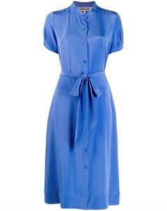 Diane von furstenberg платье рубашка с поясом l синий Diane von furstenberg