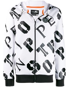 Plein sport куртка с капюшоном и логотипом m белый Plein sport