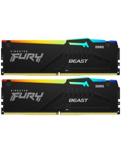 Комплект памяти DDR5 DIMM 64Gb 2x32Gb 5200MHz CL36 1 25 В Fury Beast Black RGB KF552C36BBEAK2 64 Ret Kingston