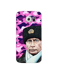 Чехол Art Case и защитная пленка для Samsung Galaxy S6 Person_Путин шапка Deppa