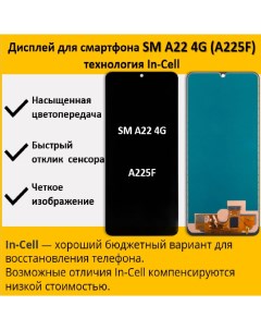Дисплей Samsung A22 4G для смартфона Samsung A22 4G черный Telaks
