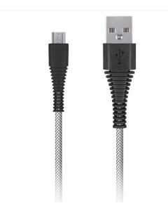 Кабель USB2 0 Сarbon USB2 0 A microUSB B прочный 2A output 2м белый Smartbuy