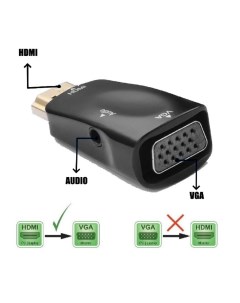 Переходник HDMI VGA Audio черный Nobrand