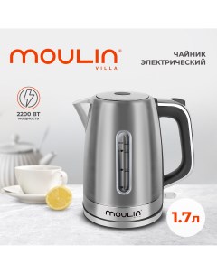 Чайник электрический MV EK 002 1 7 л серебристый серый черный Moulin villa